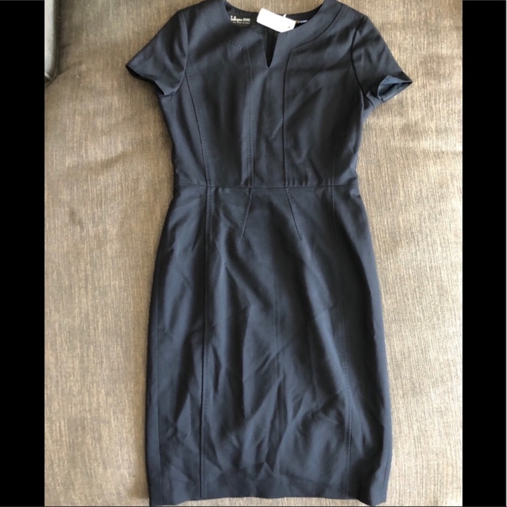 Brooks brothers v cut neckline black dress